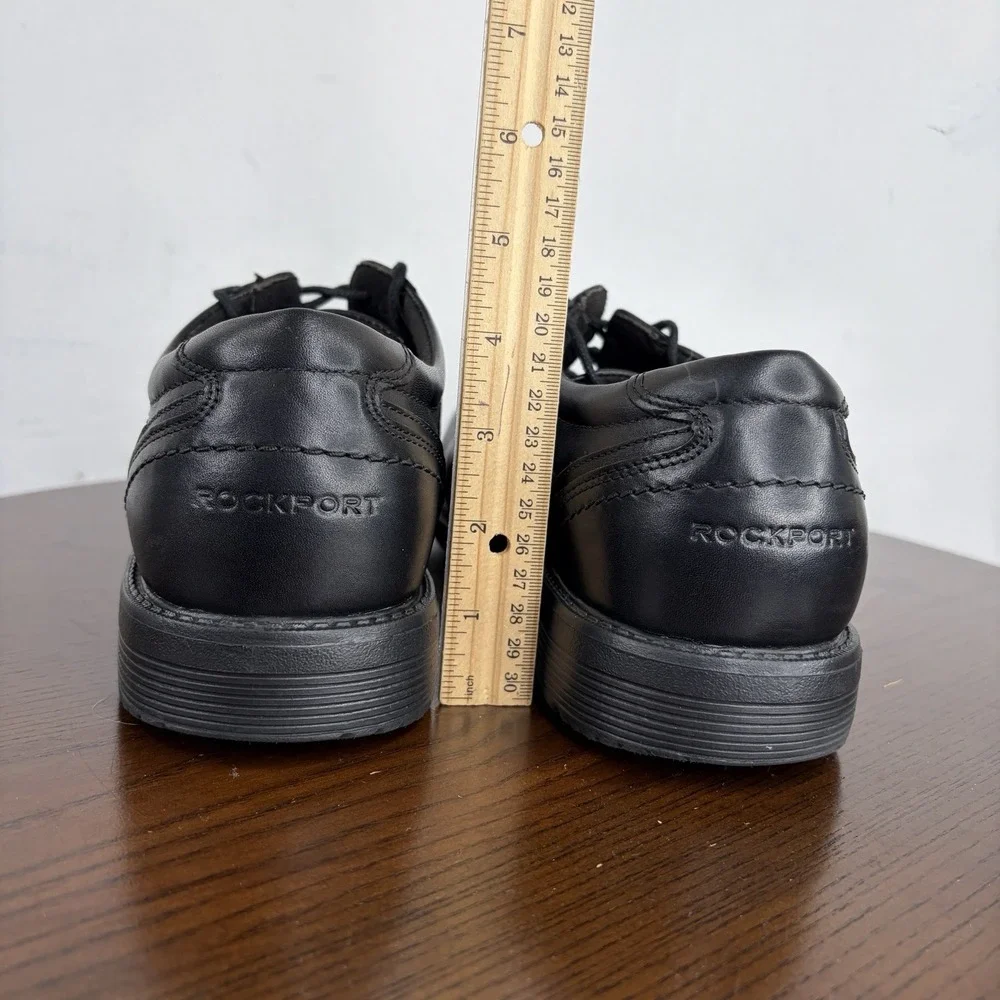 Rockport Shoes Men's 11W Wide Black Leather Oxford Derby Lace Up Casual